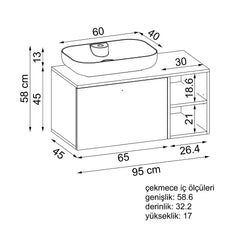 Lavabolu Banyo Dolabı - Lotus - Roomartstore.com.trbanyo dolabı2516