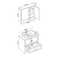 Lavabolu Banyo Dolabı Takımı 2li Set - Aria - Roomartstore.com.trbanyo dolabı2393