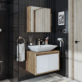 lavabolu banyo dolabı - roomart ahşap beyaz lavabolu 65 cm atlantic seri