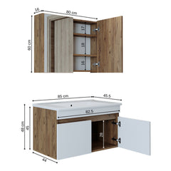 Lavabolu Banyo Dolabı 2li Set - Atria