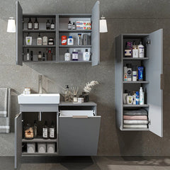Sepetli Banyo Dolabı 3lü Set - Dubai - Roomartbanyo dolabı2994