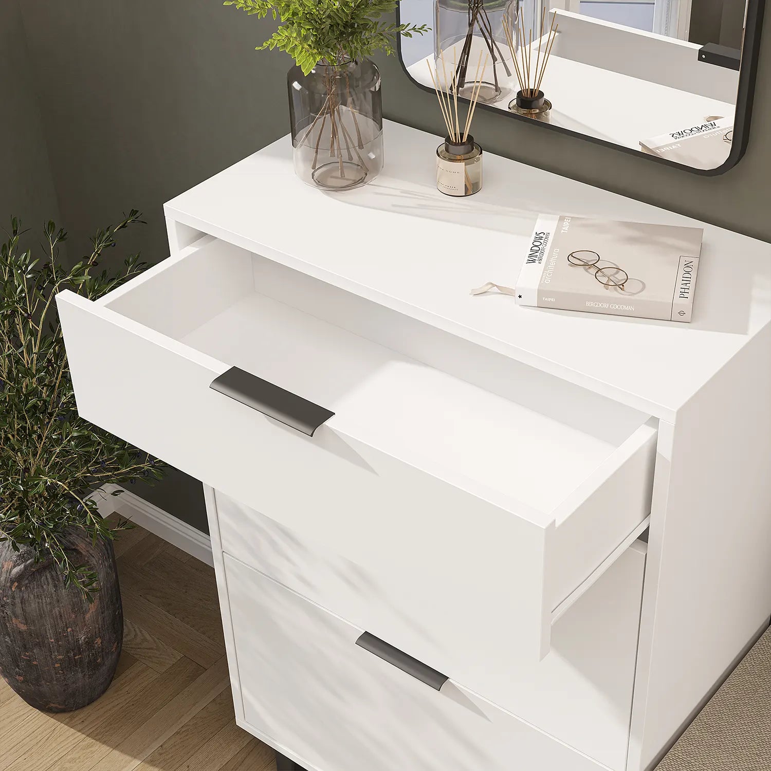 Roomart Nord beyaz lambri askılıklı kapaksız çekmeceli benchli ve aynalı modüler vestiyer takımı,
Nord ahşap lambri panelli duvara monte duvar askılığı vestiyer,
Oturmalı kapaksız bench ayakkabılık ünitesi antre mobilyası,
Dikdörtgen oval tasarımlı duvara asılabilir portmanto aynası 