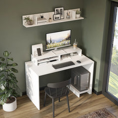 Mode Raflı Çalışma Masası , Raflı Monitör Standlı Çalışma Ofis Masası , Bilgisayar Masası