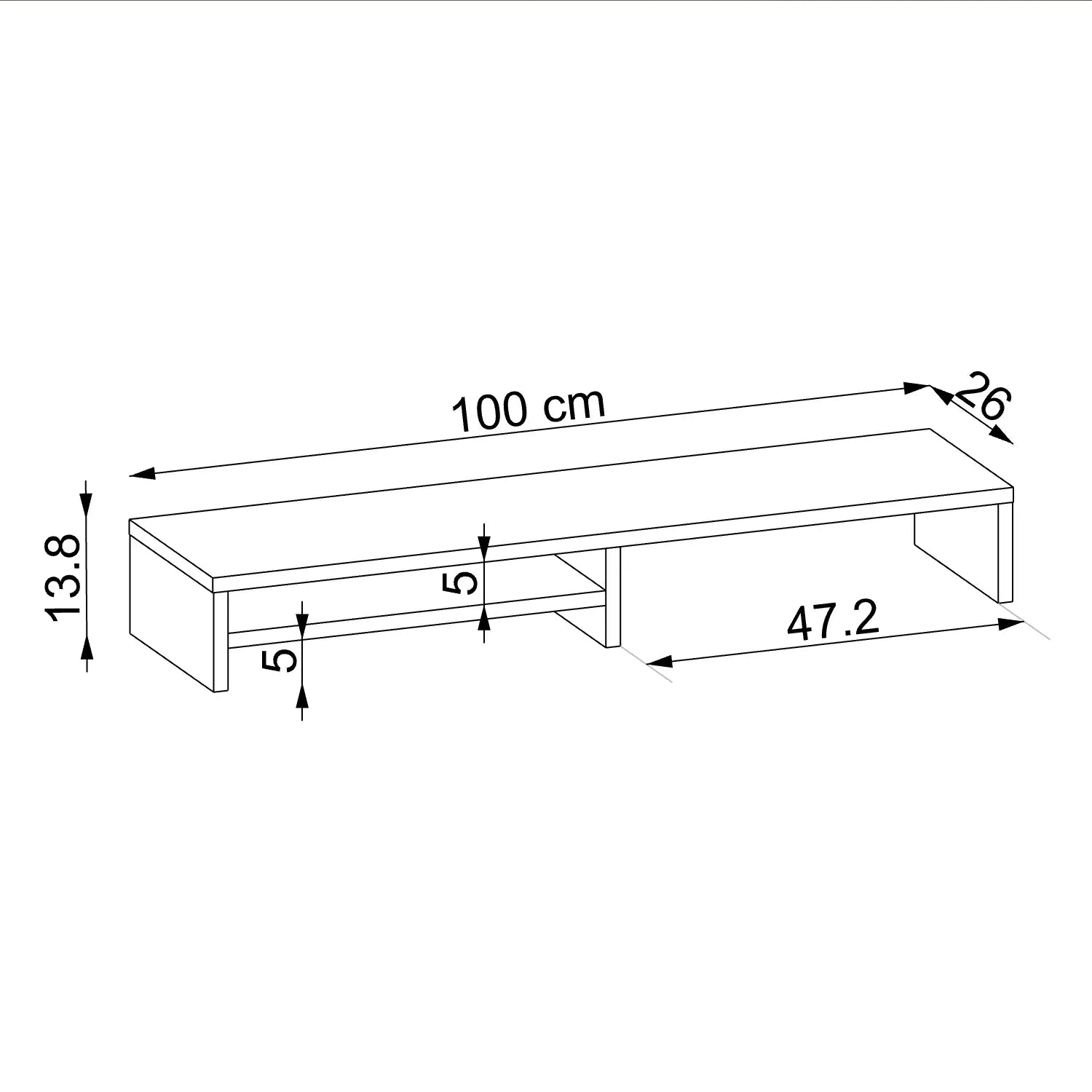 Beyaz Mode Çalışma Masası Raflı Monitör Standı 100 cm ölçü