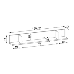 Mode Çalışma Masası Duvar Rafı 120 cm