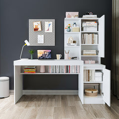 Kitaplıklı Çalışma Masası - Nora - Sağ