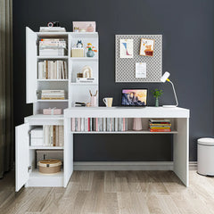 Kitaplıklı Çalışma Masası - Nora - Sol