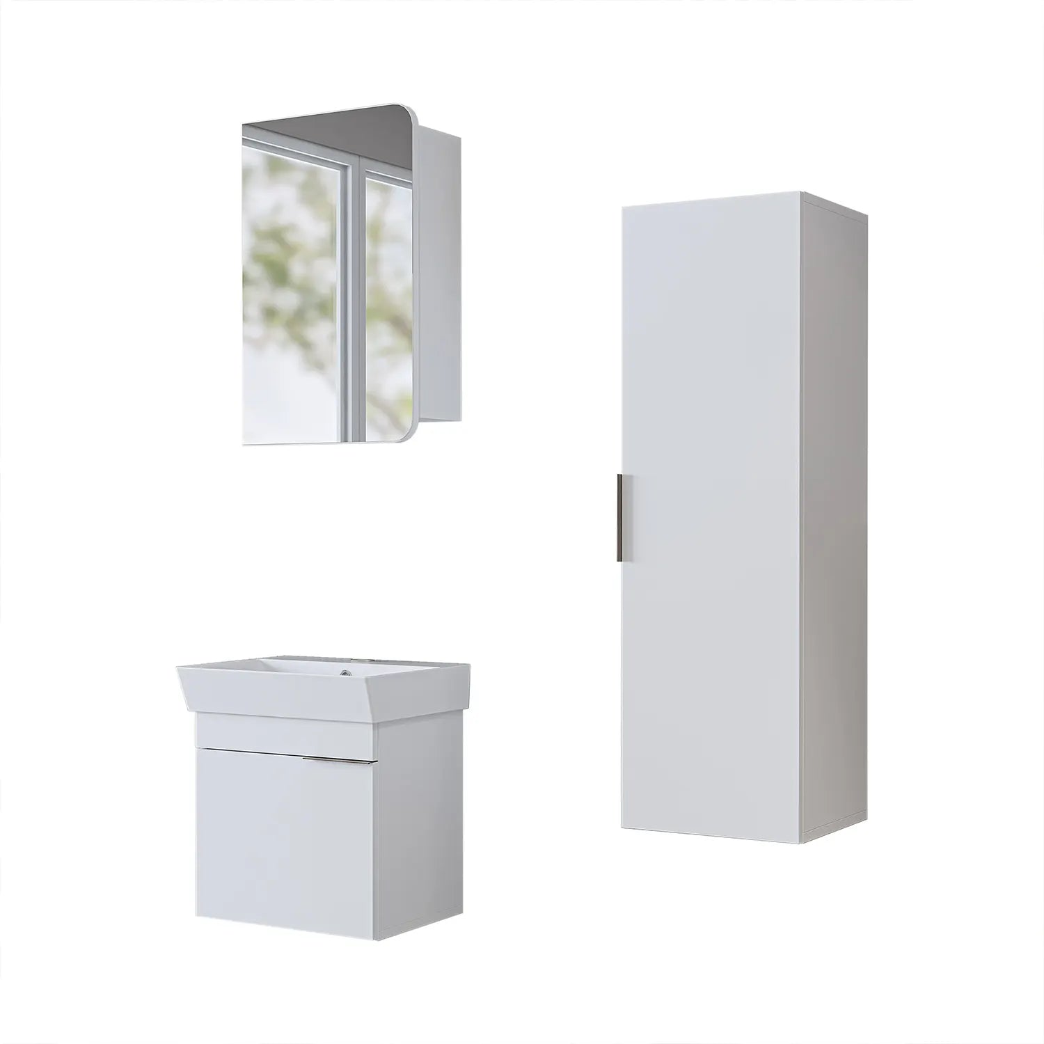 Lavabolu Banyo Dolabı 3lü Set - Likya