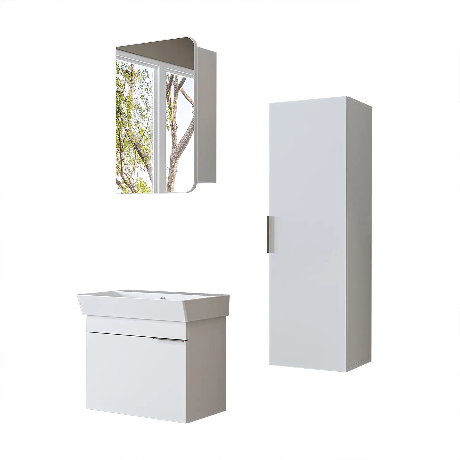Lavabolu Banyo Dolabı 3lü Set - Likya