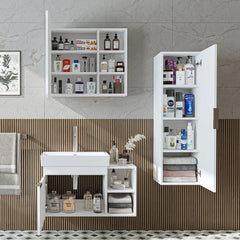 Lavabolu Banyo Dolabı 3lü Set - Likya