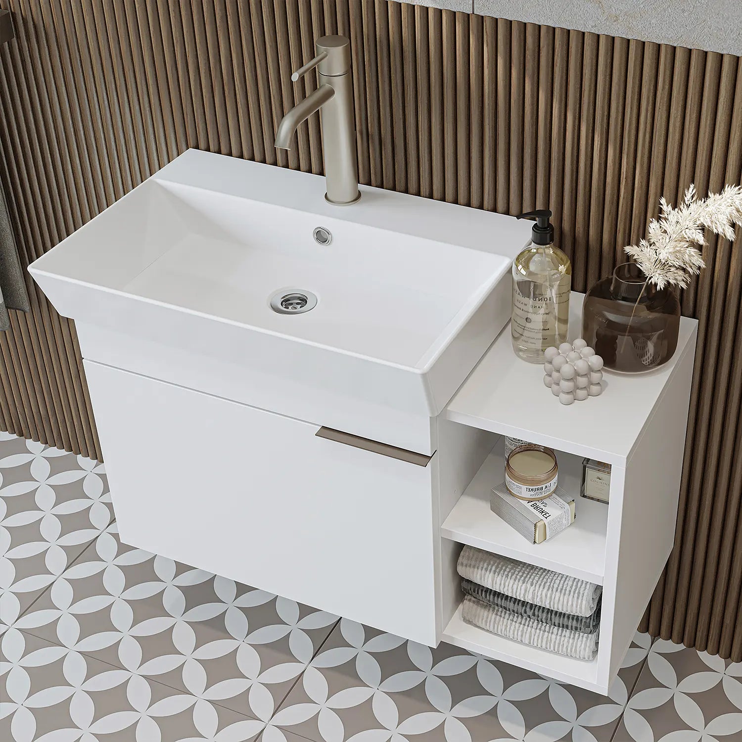 Lavabolu Banyo Dolabı 3lü Set - Likya