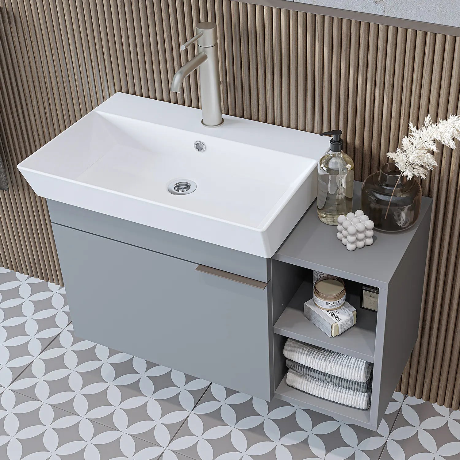 Lavabolu Banyo Dolabı 3lü Set - Likya