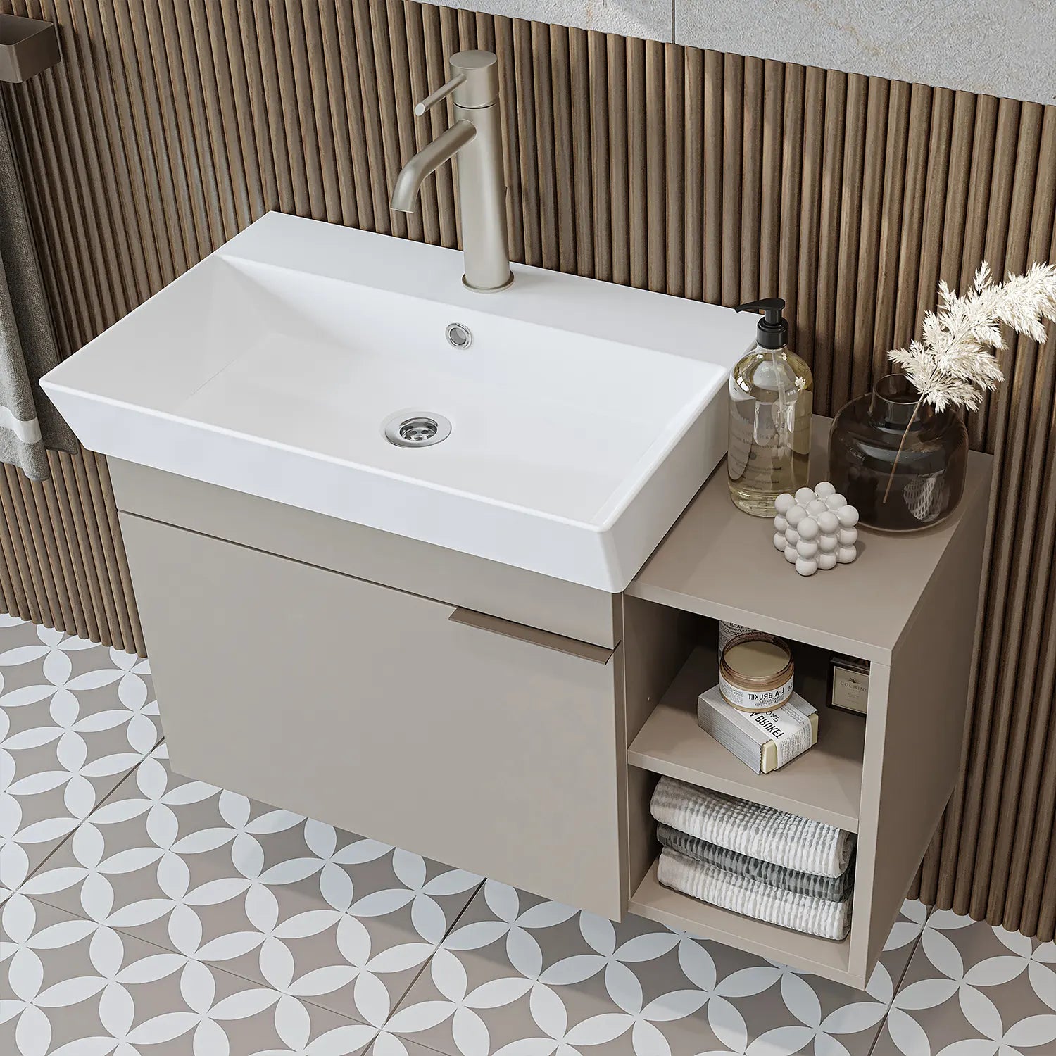 Lavabolu Banyo Dolabı 3lü Set - Likya