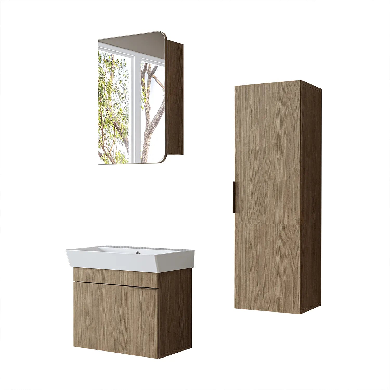 Lavabolu Banyo Dolabı 3lü Set - Likya
