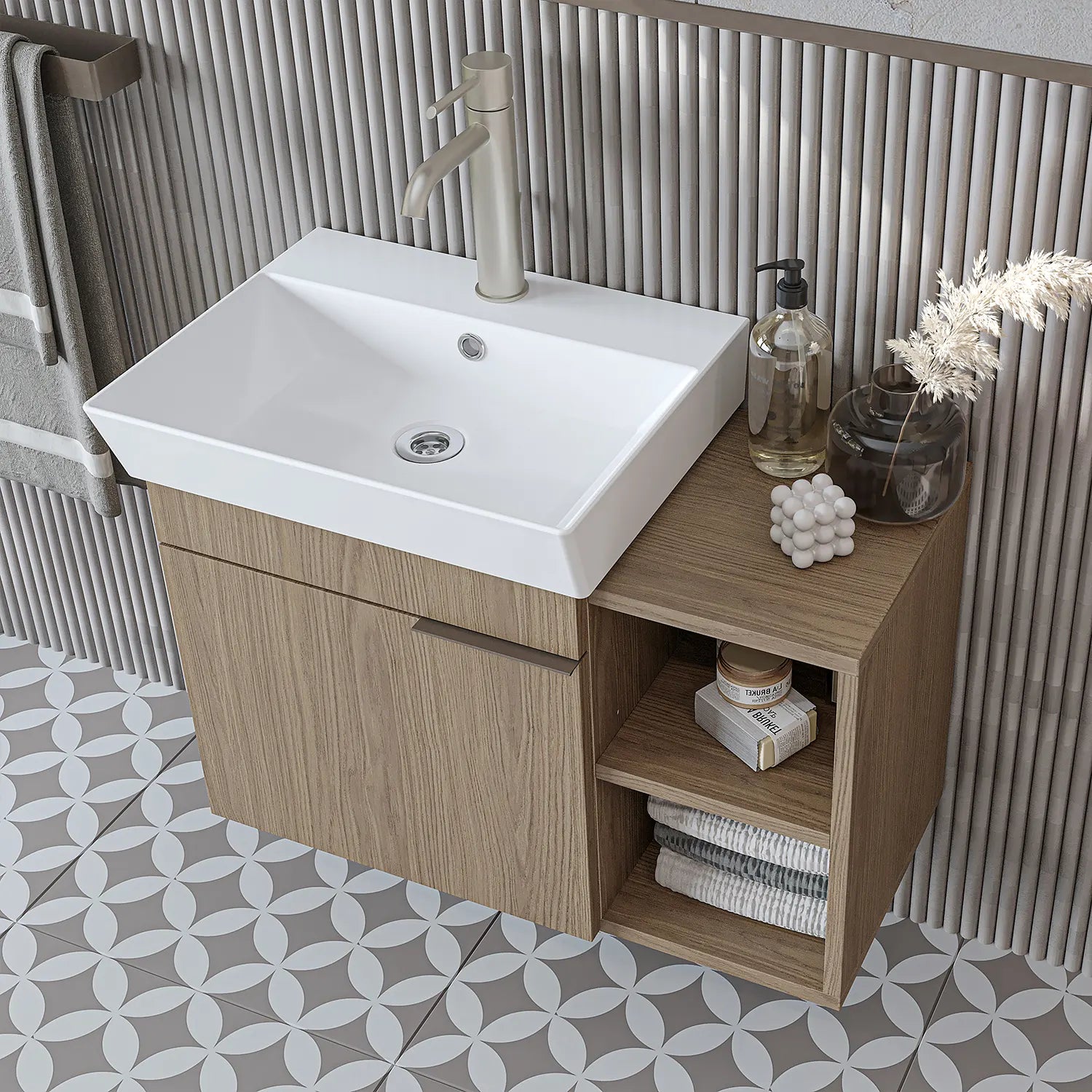 Lavabolu Banyo Dolabı 3lü Set - Likya