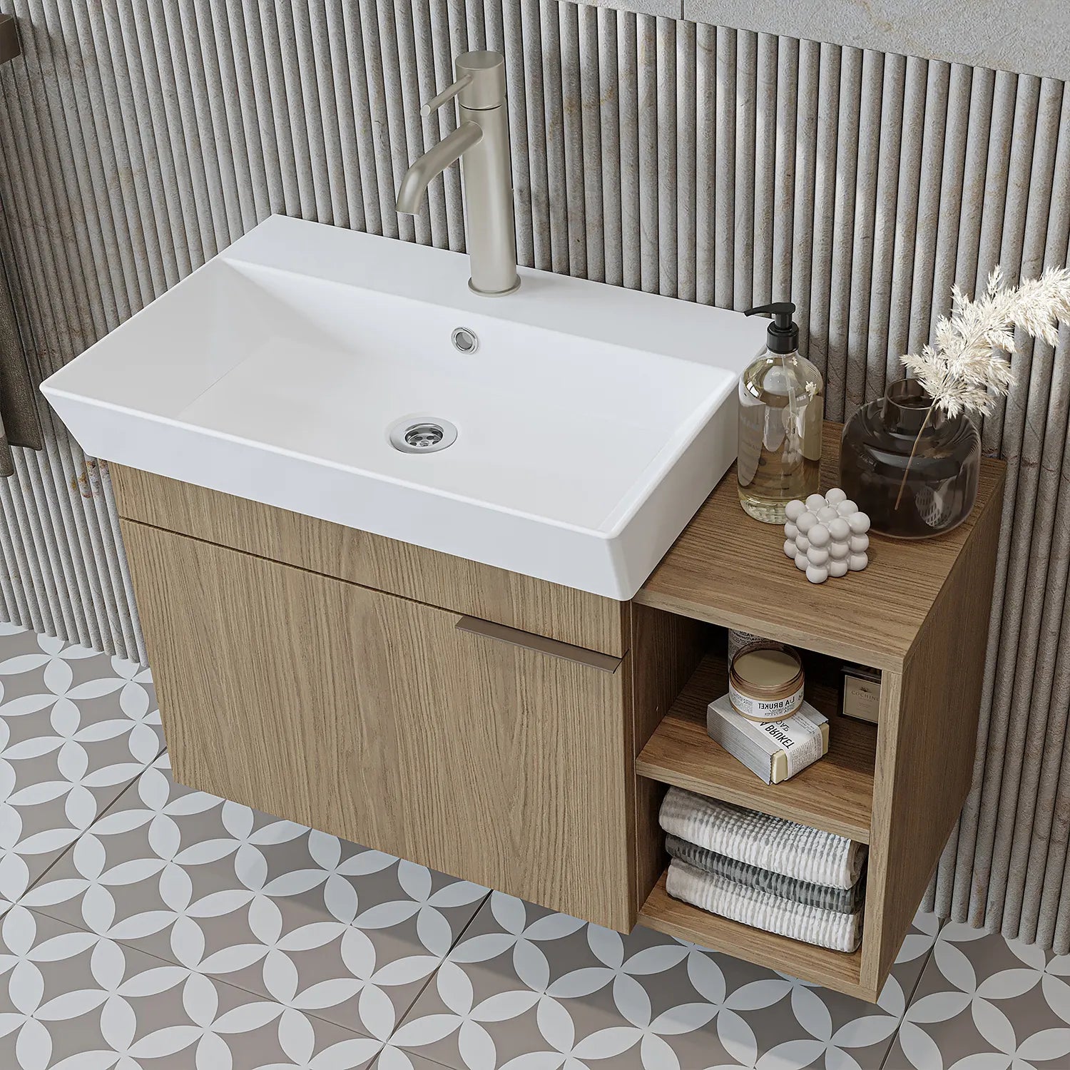 Lavabolu Banyo Dolabı 3lü Set - Likya