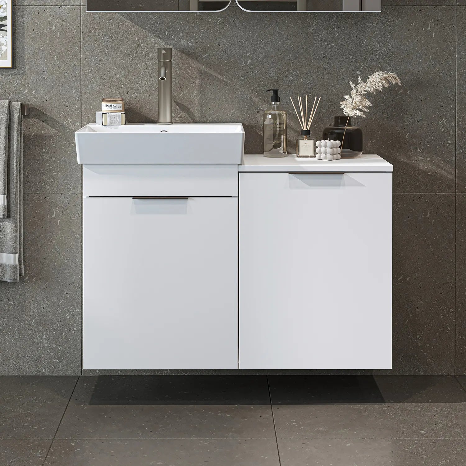 Sepetli Lavabolu Banyo Dolabı - Dubai