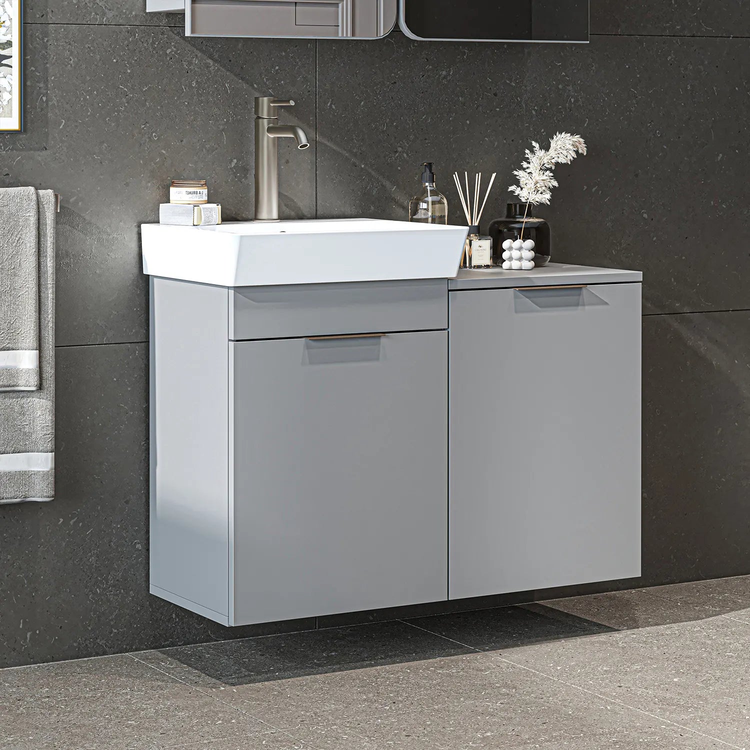Sepetli Lavabolu Banyo Dolabı - Dubai