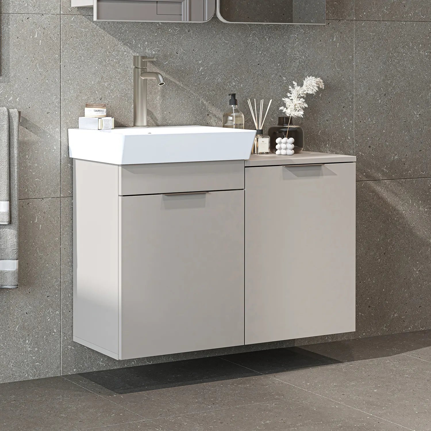 Sepetli Lavabolu Banyo Dolabı - Dubai