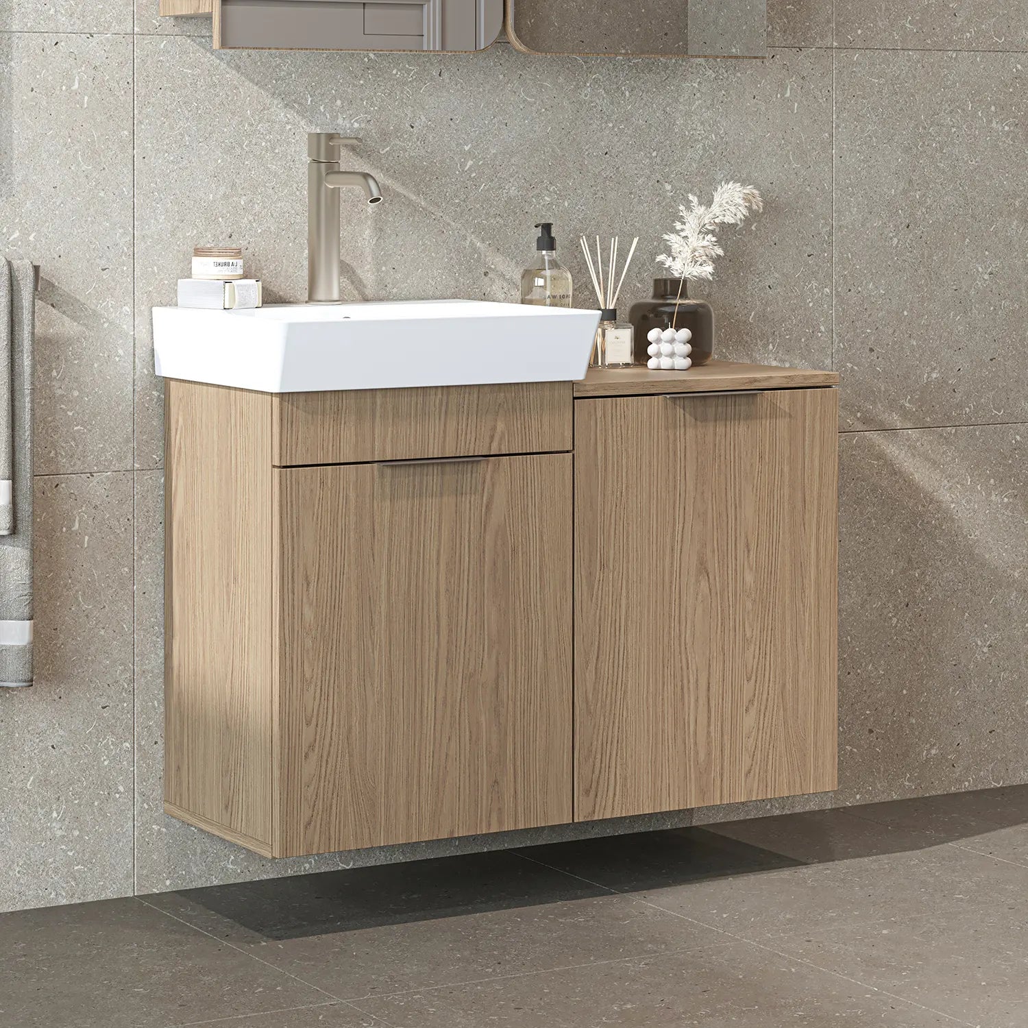 Sepetli Lavabolu Banyo Dolabı - Dubai