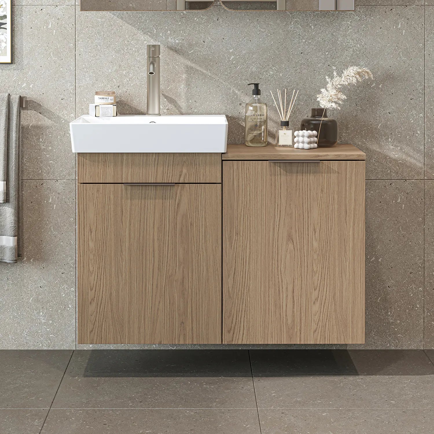 Sepetli Lavabolu Banyo Dolabı - Dubai
