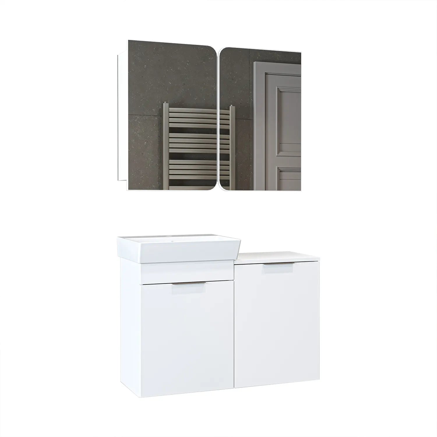 Sepetli Banyo Dolabı 2li Set - Dubai