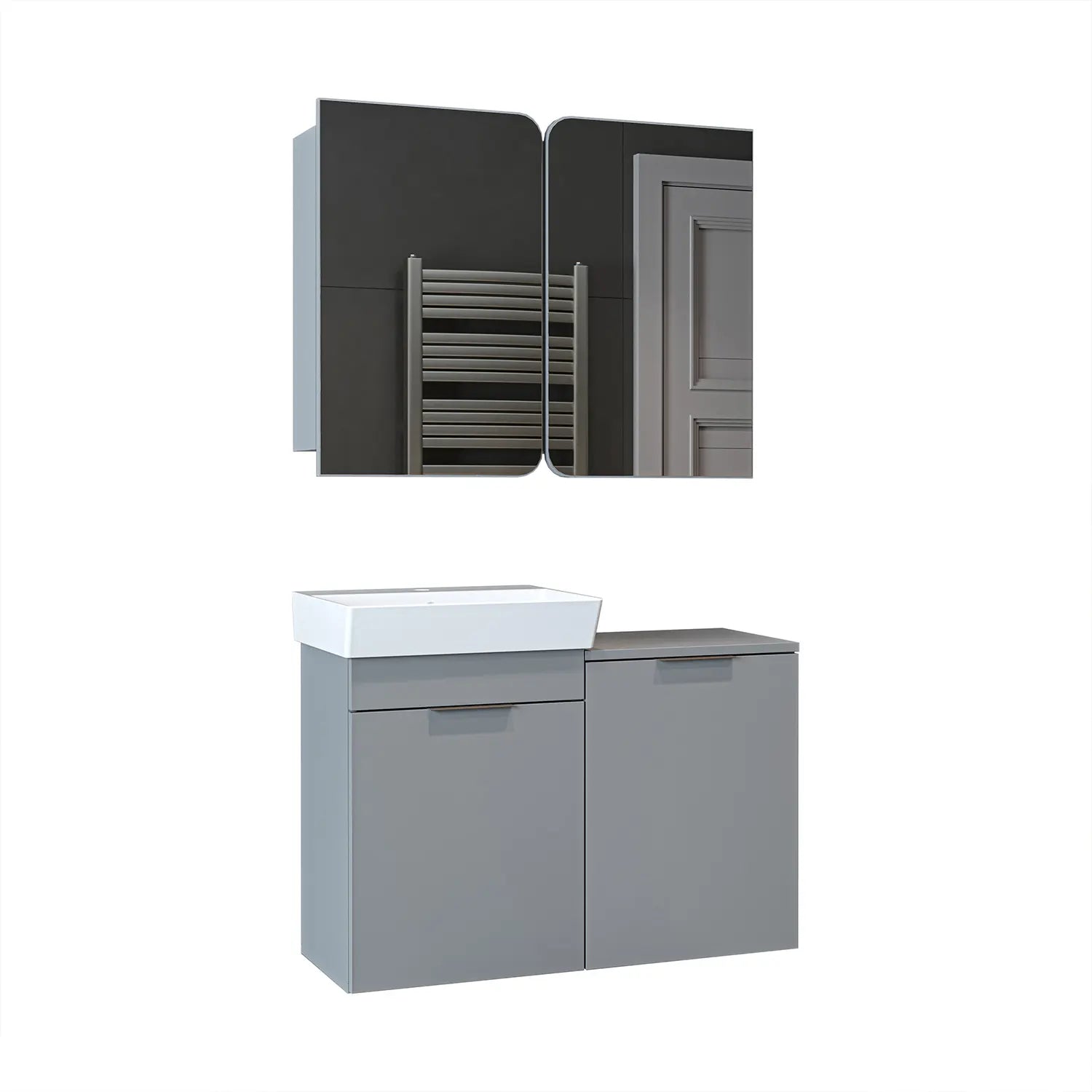 Sepetli Banyo Dolabı 2li Set - Dubai