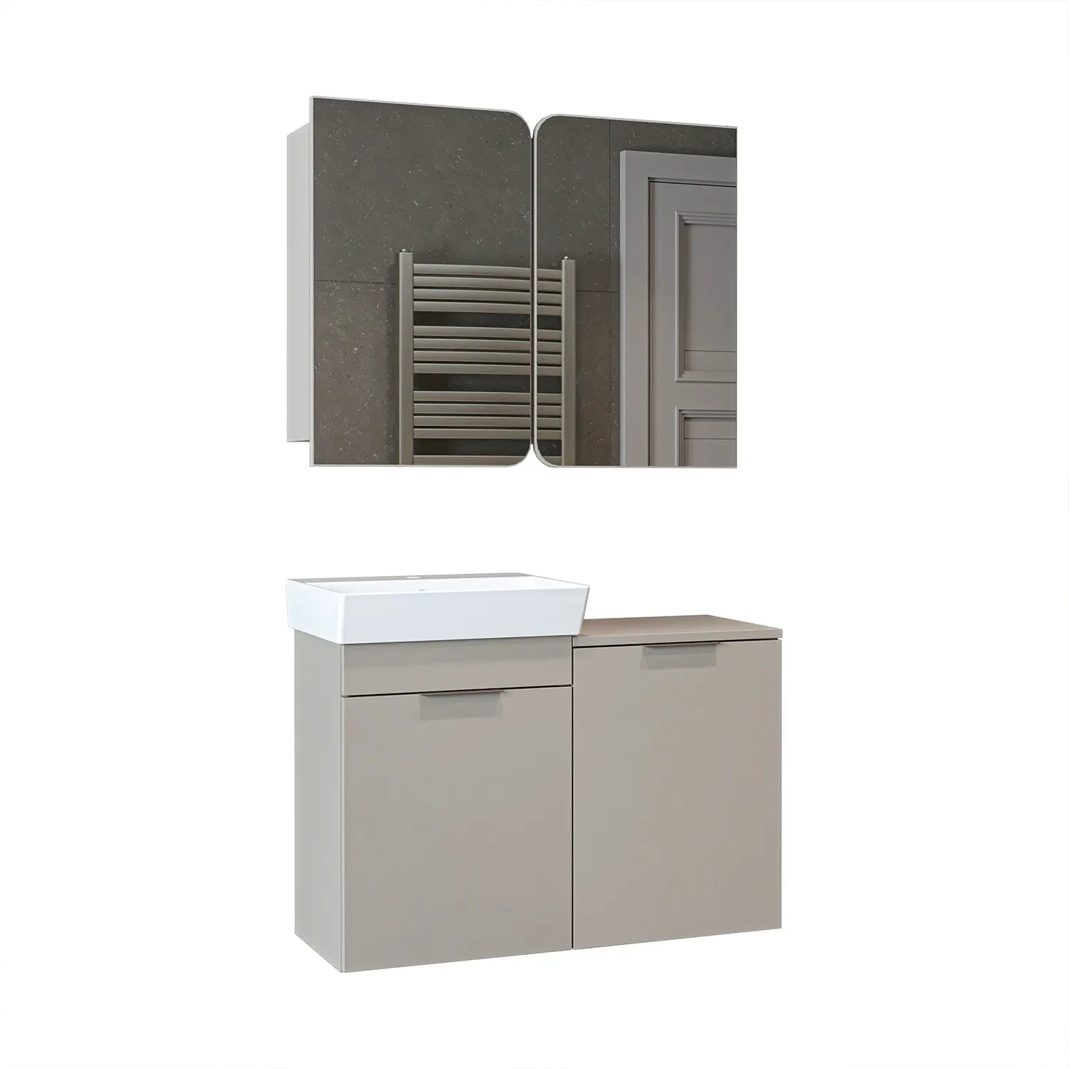 Sepetli Banyo Dolabı 2li Set - Dubai