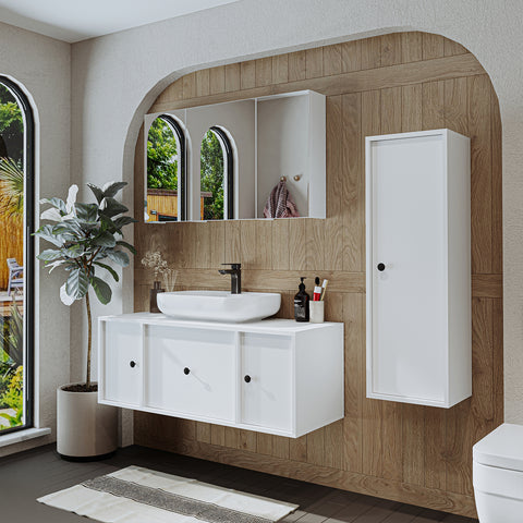 lavabolu banyo dolabı, aynalı banyo dolabı, roomart gusto banyo dolabı