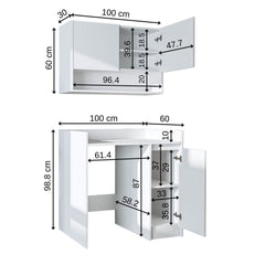 Çamaşır Makinesi Dolabı Takımı - Derin - 100cm - Roomartçamaşır makinesi dolabı2814
