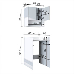 Çamaşır Makinesi Dolabı Takımı - Derin - 65cm - Roomartçamaşır makinesi dolabı2810