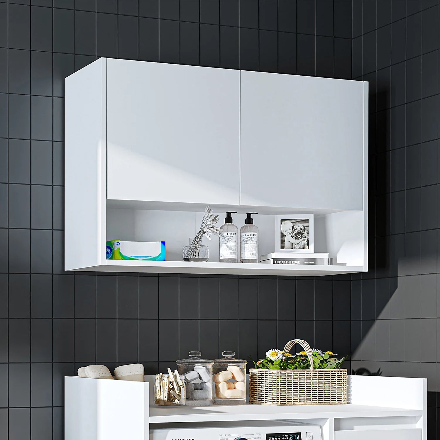 Çamaşır Makinesi Üst Dolabı - Derin - 100cm - Roomartçamaşır makinesi dolabı2828