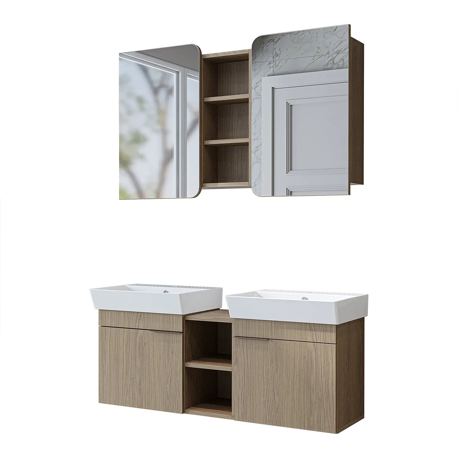 Çift Lavabolu Banyo Dolabı Takımı - Likya - Roomartbanyo dolabı2954
