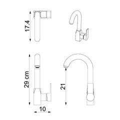 Kısa Kuğu Lavabo Bataryası - BT106 - RoomartBT106