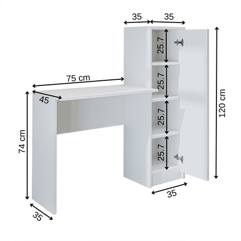 Kitaplıklı Çalışma Masası - Hera - Roomartstore.com.tr