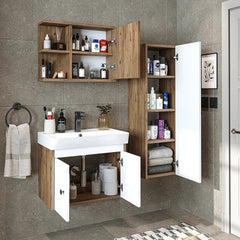 Lavabolu Banyo Dolabı 3lü Set - Ada - Roomartbanyo dolabı2870