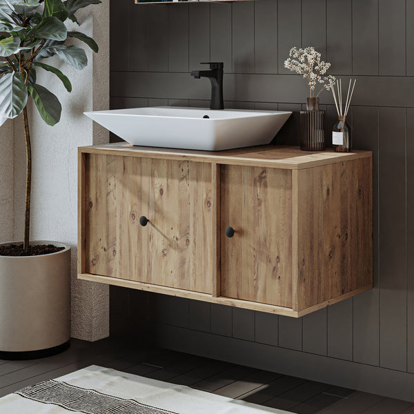 GUSTO - LAVABOLU BANYO DOLABI + DİKDÖRTGEN ÇANAK LAVABO