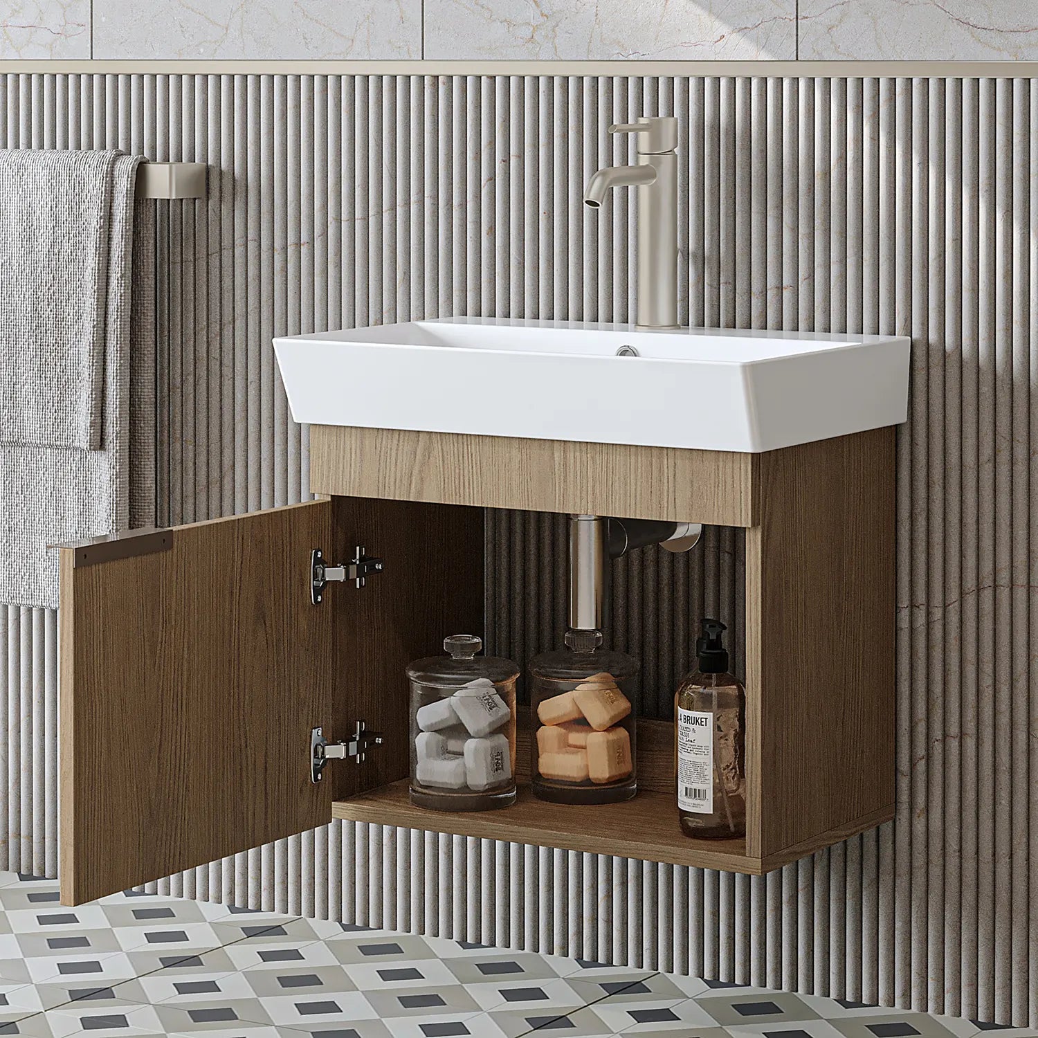 Lavabolu Banyo Dolabı - Likya - Roomartbanyo dolabı2890