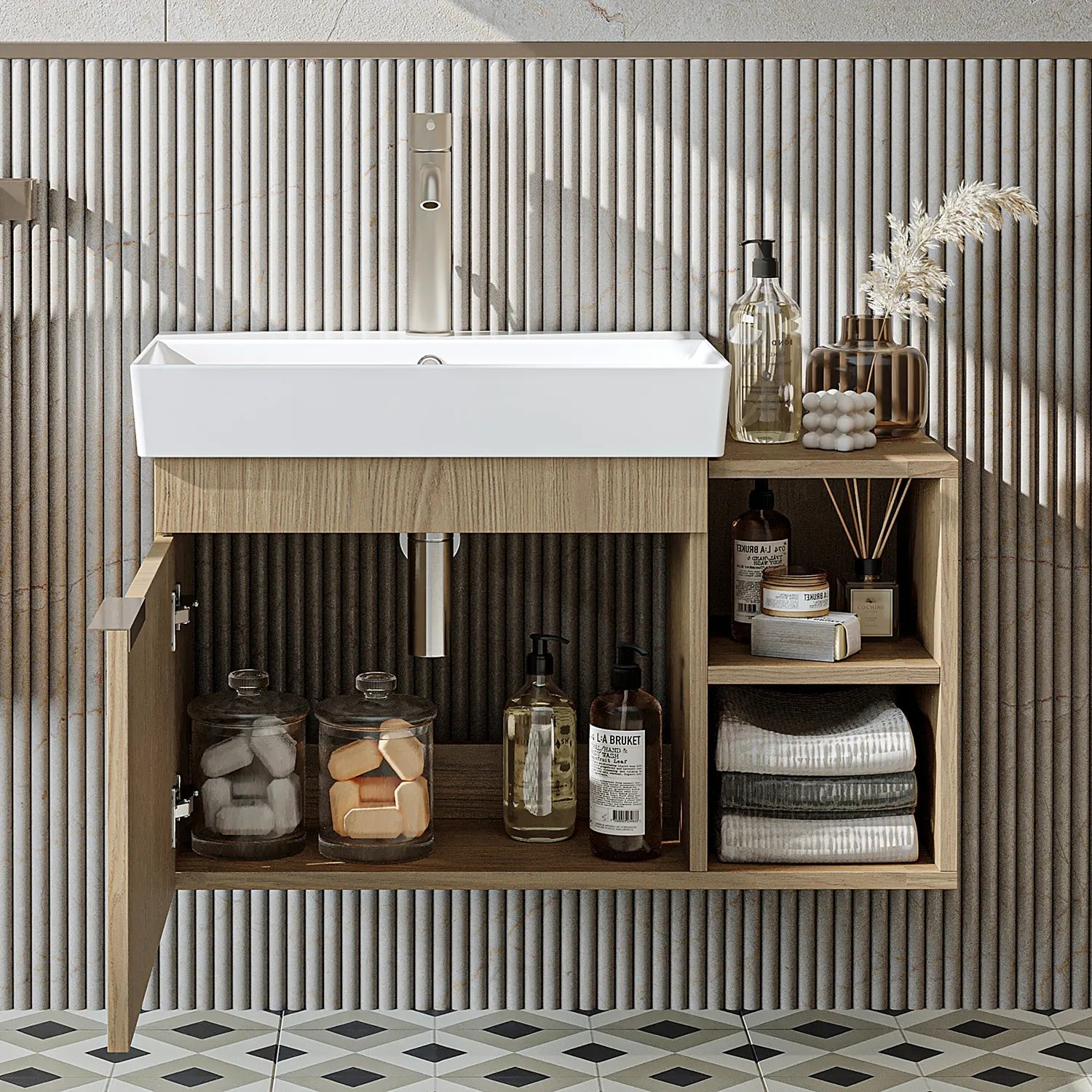 Lavabolu Banyo Dolabı - Likya - Roomartbanyo dolabı2892