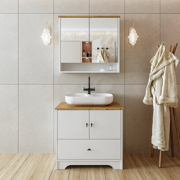 Lavabolu Banyo Dolabı Takımı 2li Set - Aria