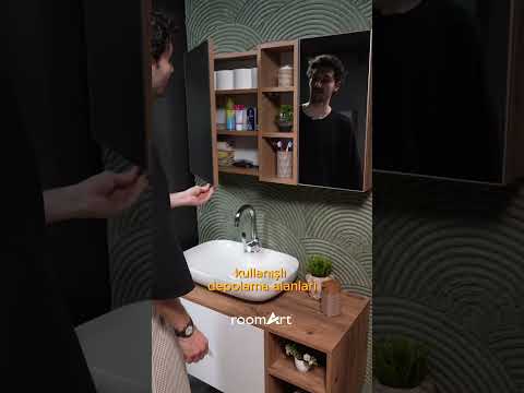 Lotus Banyo Dolabı Lavabolu 3'lü Banyo Dolabı Seti