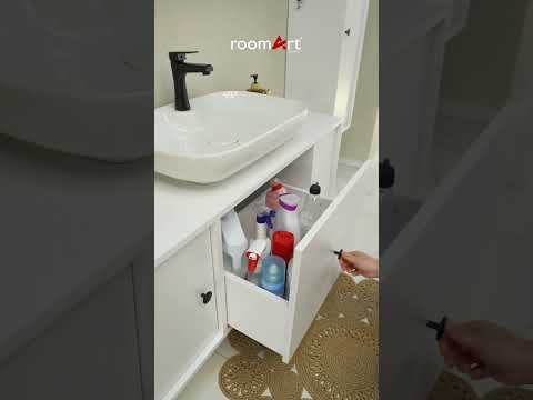 GUSTO - BANYO DOLABI 3'LÜ SET + OVAL ÇANAK LAVABO